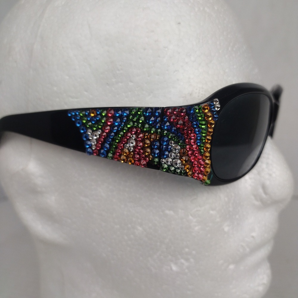 JIMMY CRYSTAL NEW YORK JCS911 BLACK AUTHENTIC SUNGLASSES 59-16 - Picture 5 of 12